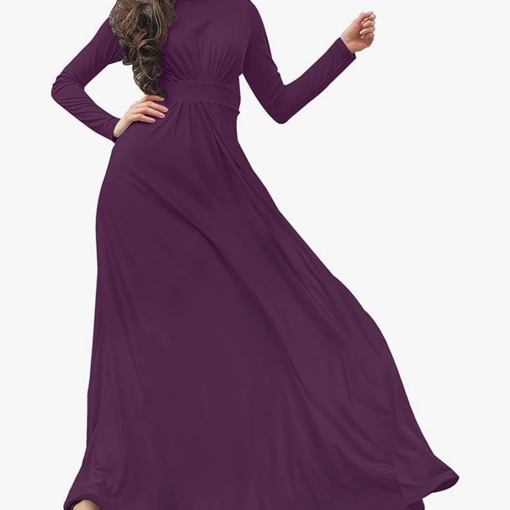 KOH KOH Womens Long Sleeve Flowy Empire Waist Fall Winter Party Gown size XL